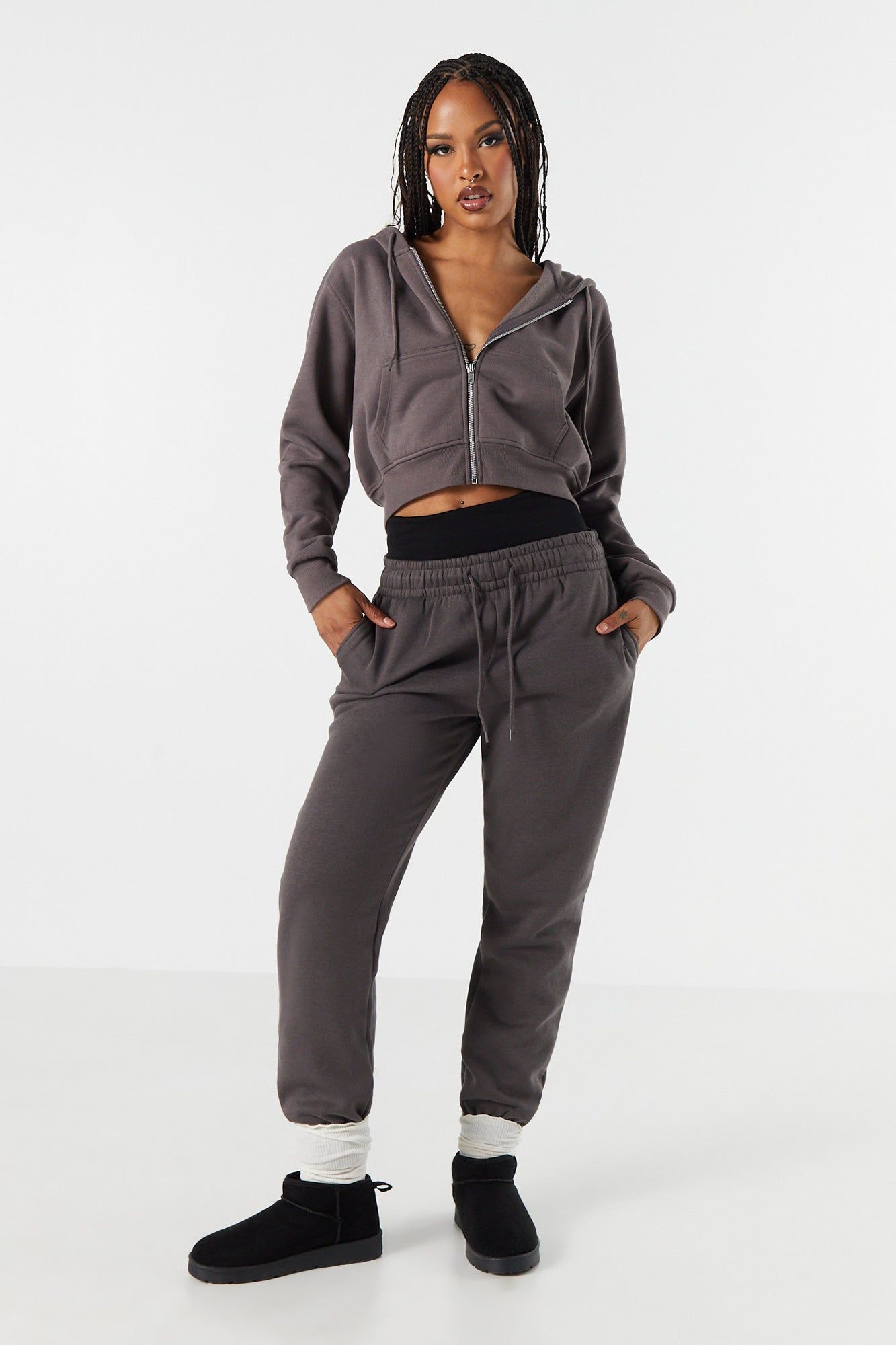 Haut à capuchon en molleton avec fermeture à glissière sold by Urban Planet product image thumbnail 3