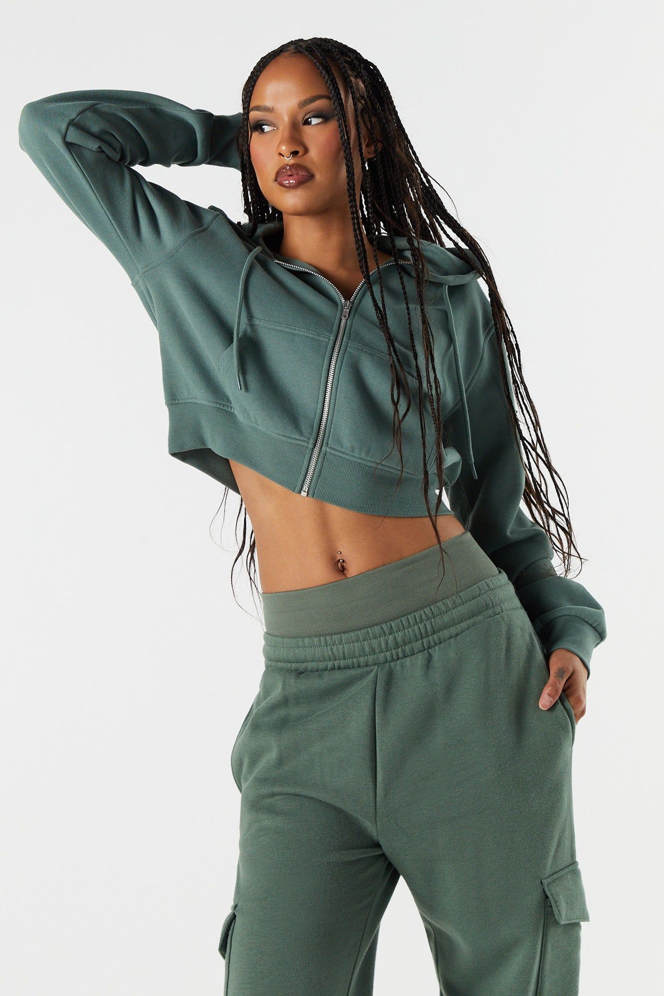 Haut à capuchon en molleton avec fermeture à glissière sold by Urban Planet product image thumbnail 10