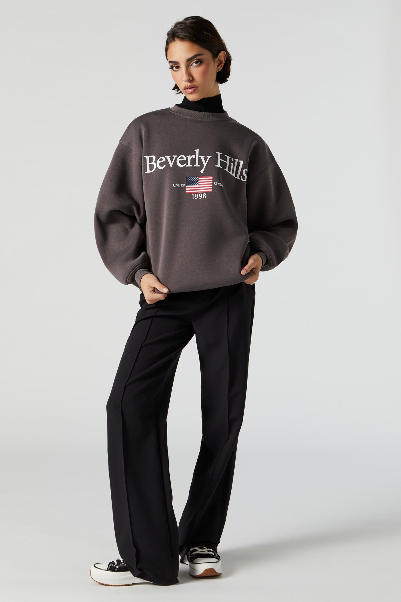 Beverly Hills Graphic Fleece Sweatshirt sold by Urban Planet product image thumbnail 3