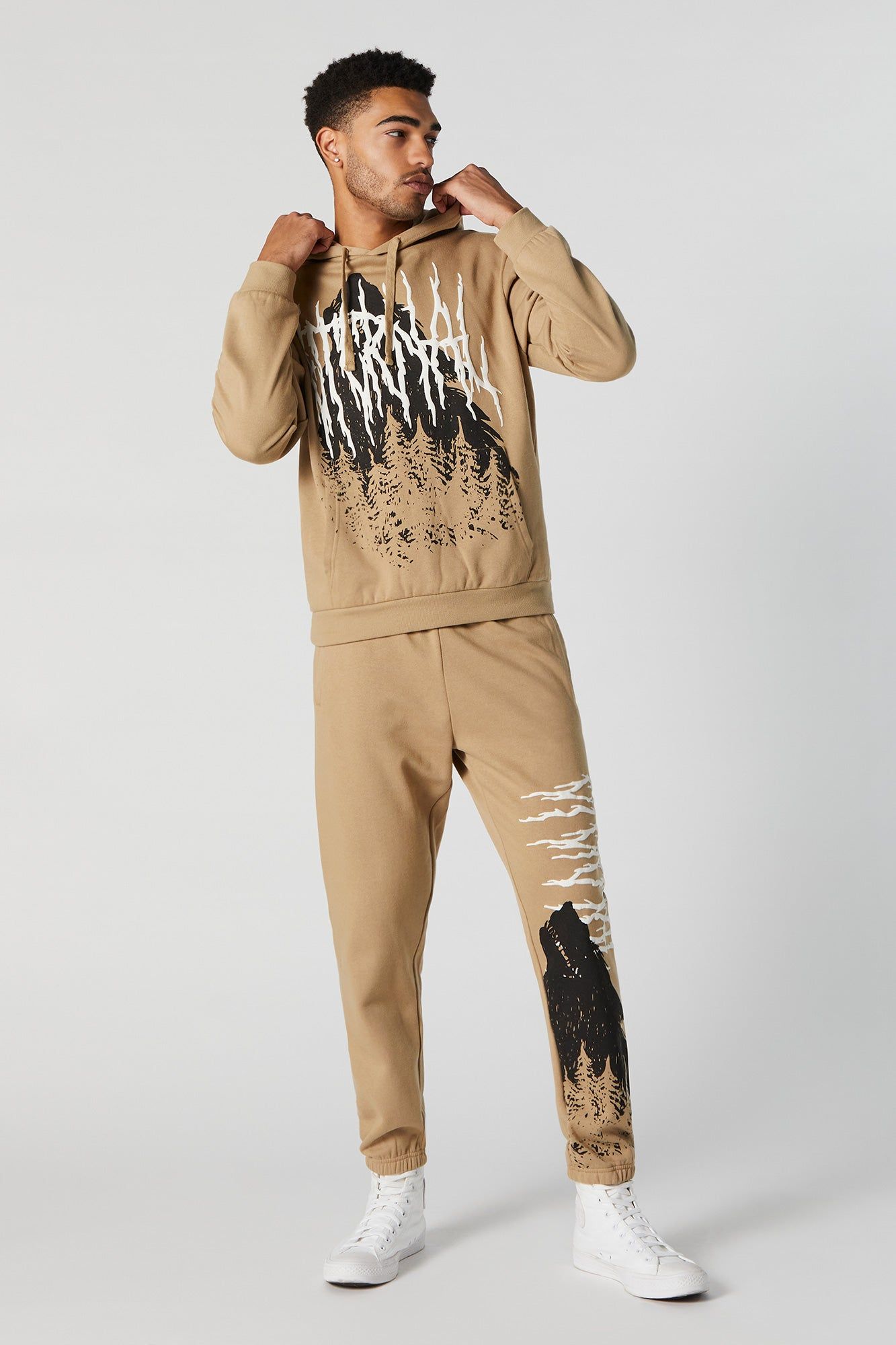 Howling Wolf Graphic Hoodie sold by Urban Planet product image thumbnail 3