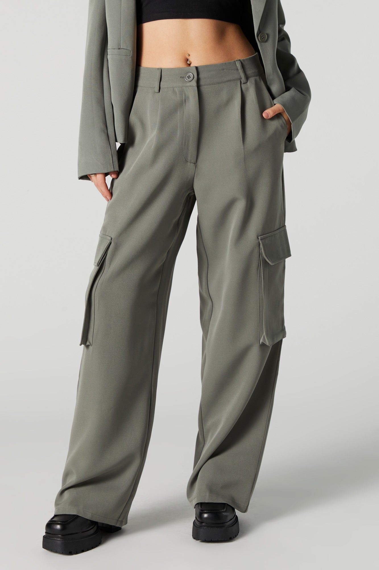 Pantalon cargo habillé à jambe large sold by Urban Planet product image thumbnail 2