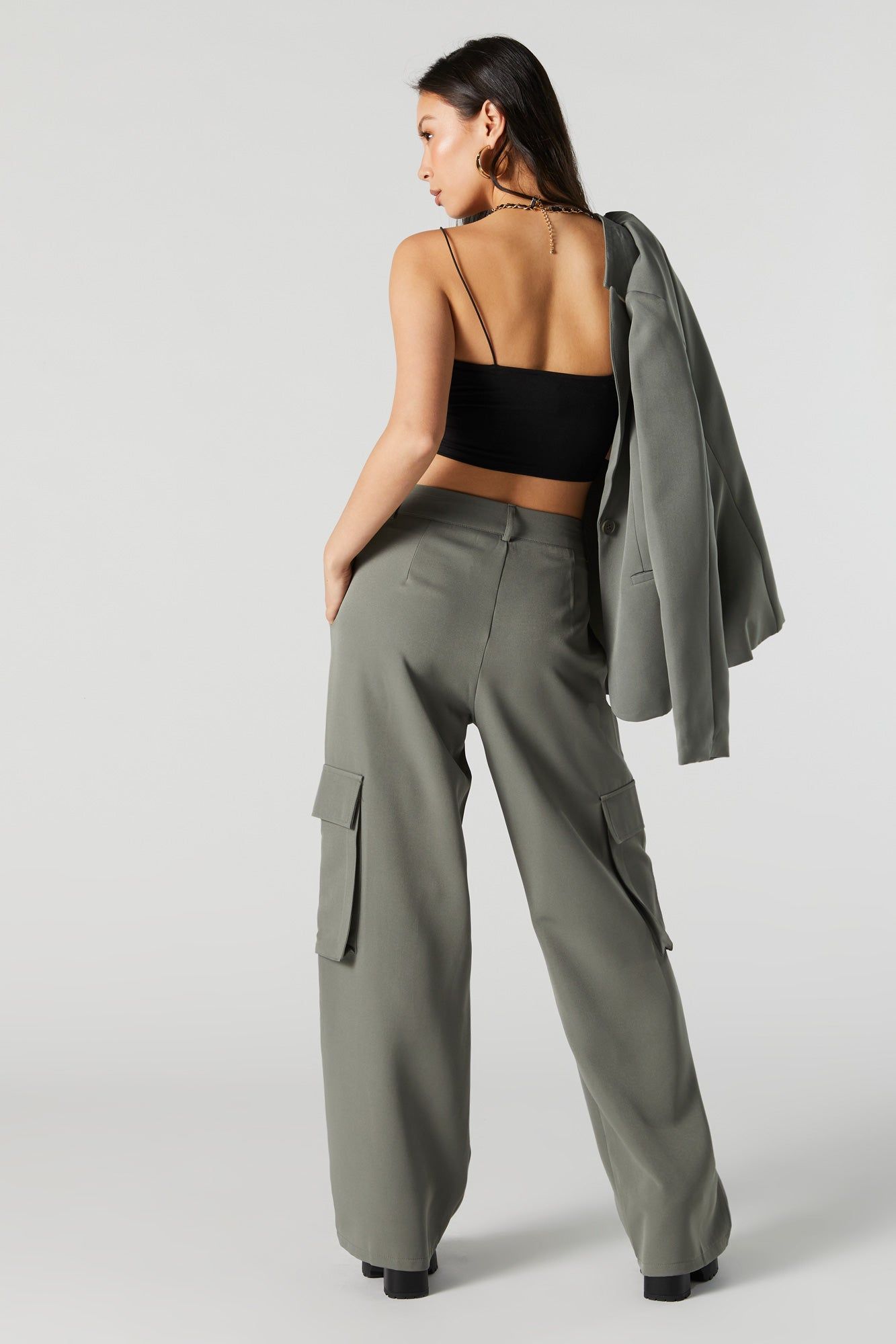 Pantalon cargo habillé à jambe large sold by Urban Planet product image thumbnail 3