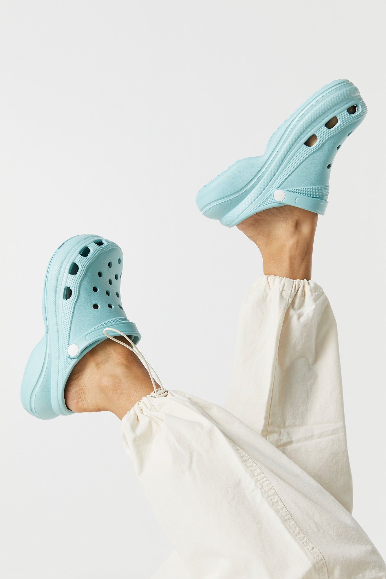 Blue Platform Rubber Clog sold by Urban Planet