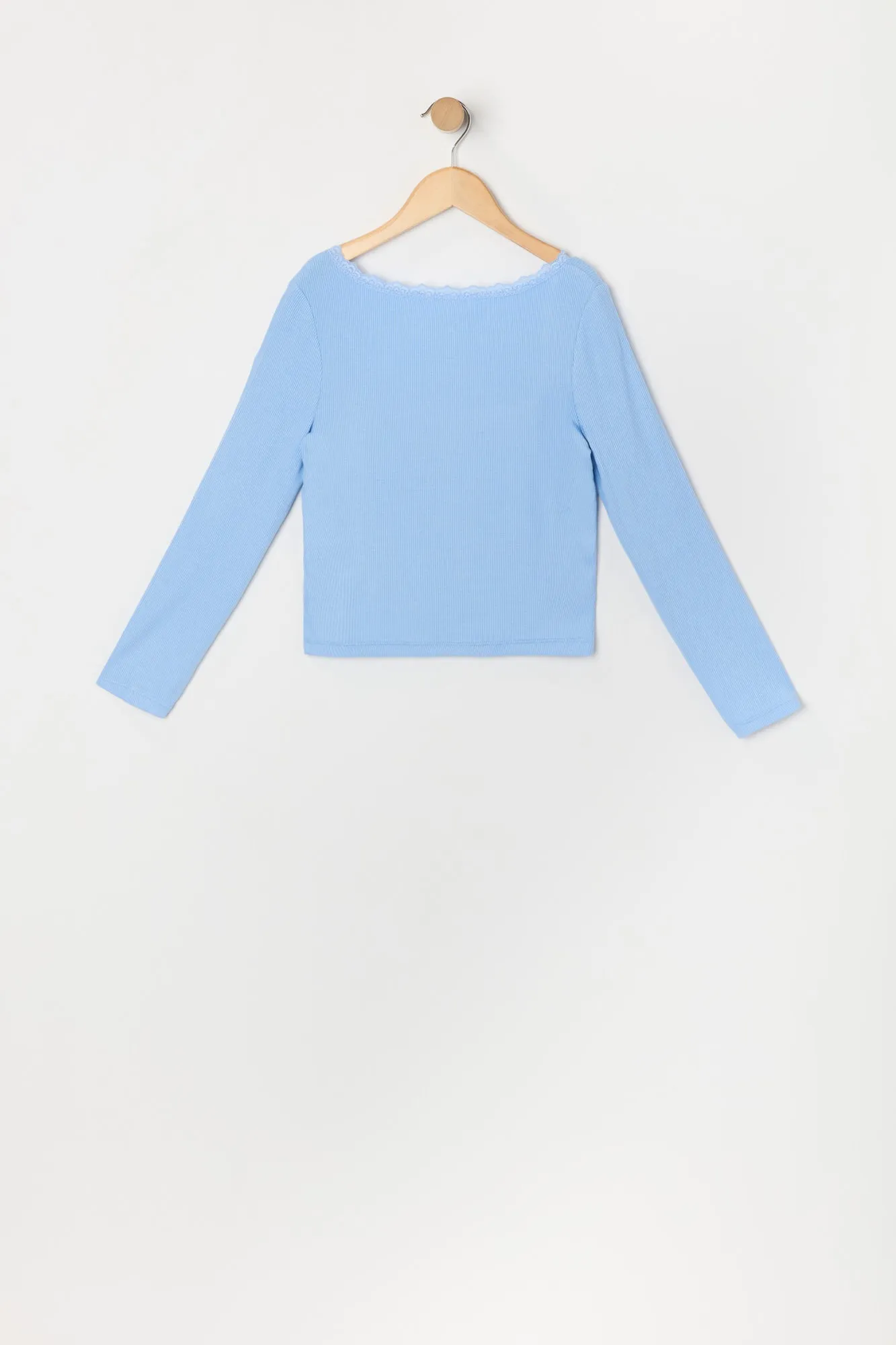 Girls Graphic Embroidered Lace Trim Long Sleeve Top sold by Urban Planet product image thumbnail 2