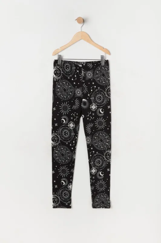 Legging en molleton doux à imprimé Mystic Sun pour fille sold by Urban Planet