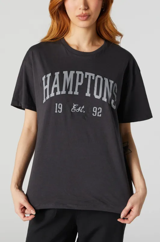 Hamptons Varsity Graphic Boyfriend T-Shirt sold by Urban Planet
