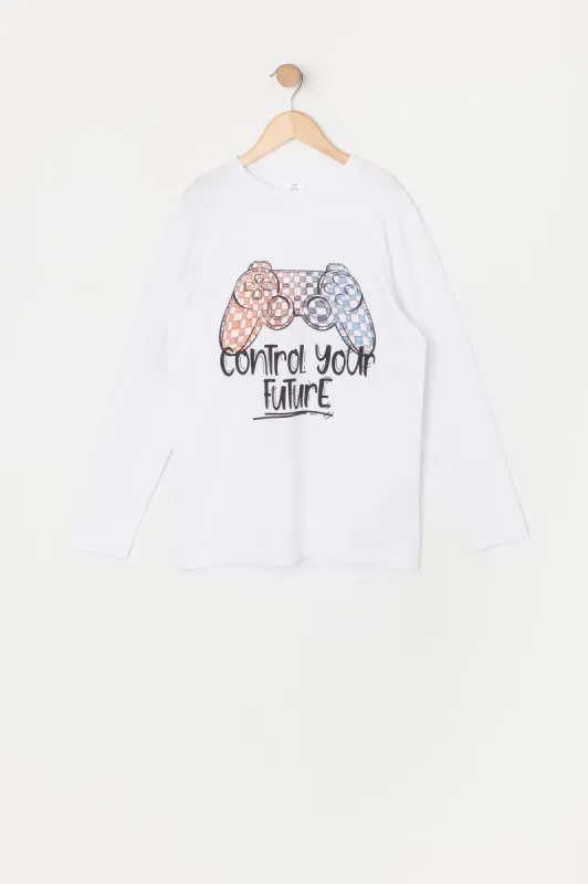Boys Control Your Future Graphic Long Sleeve Top sold by Urban Planet