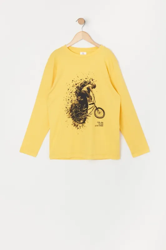 Boys Bike Hop Graphic Long Sleeve Top sold by Urban Planet