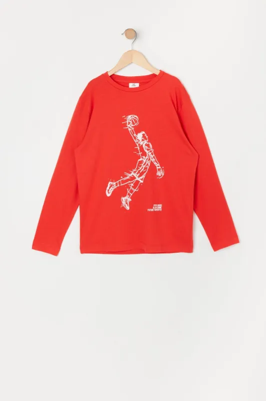 Boys Slam Dunk Graphic Long Sleeve Top sold by Urban Planet