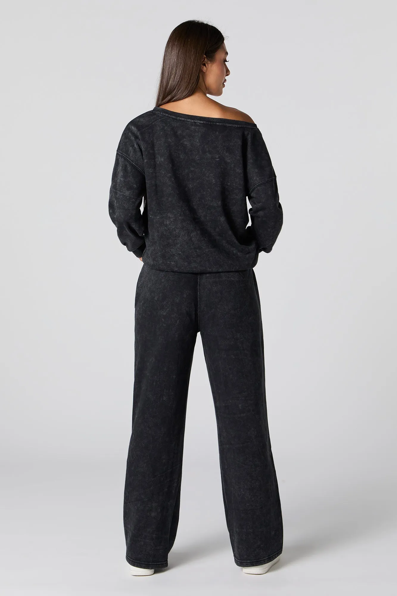 Pantalon en molleton délavé à jambe large sold by Urban Planet product image thumbnail 3