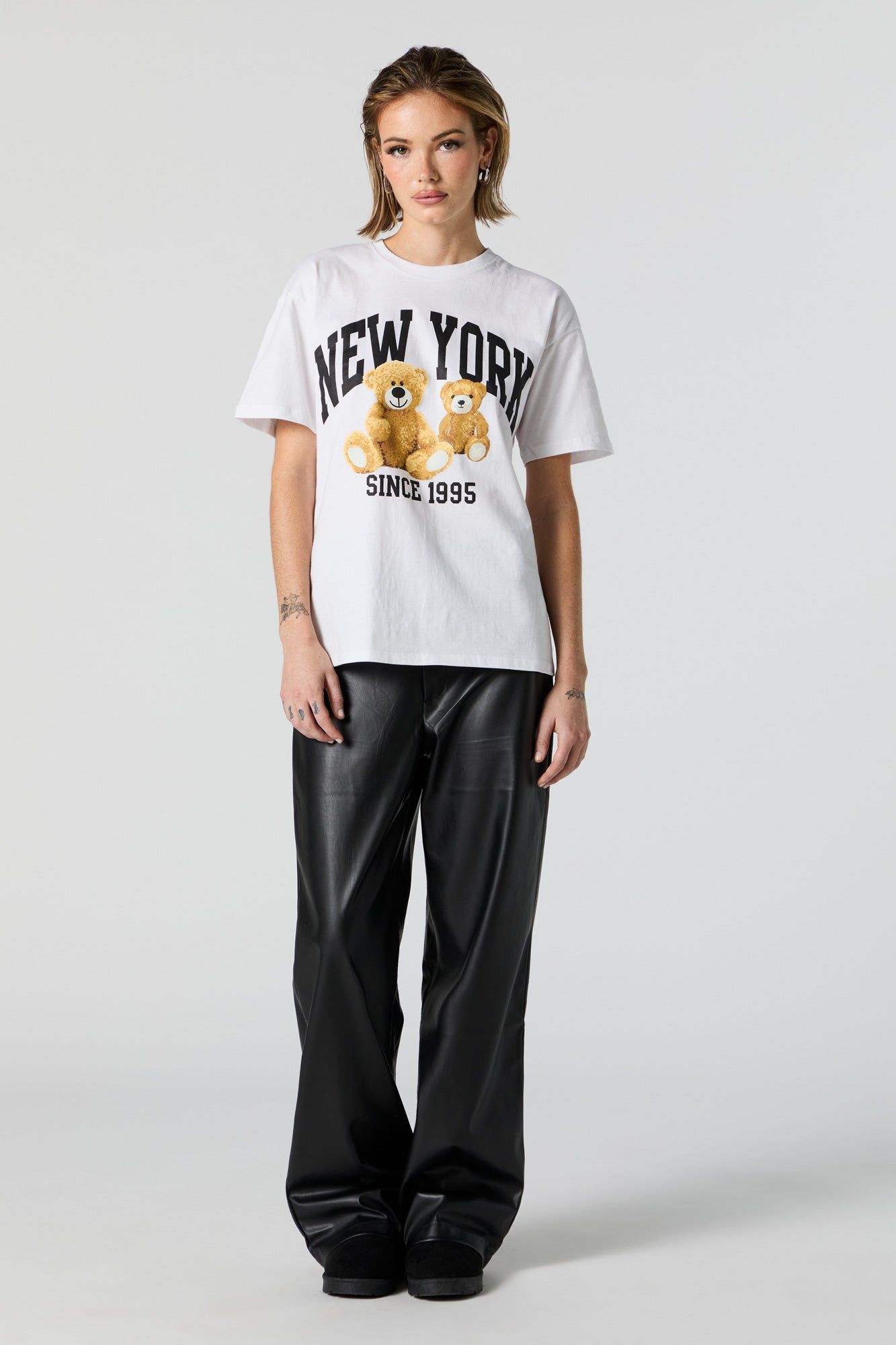 New York Teddy Graphic Boyfriend T-Shirt sold by Urban Planet product image thumbnail 3