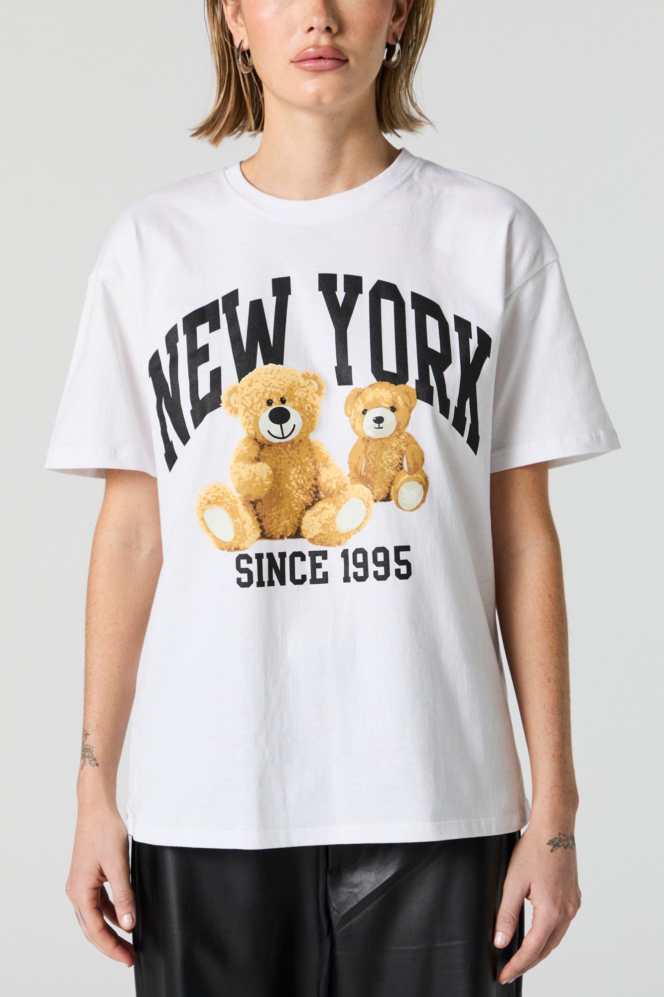 New York Teddy Graphic Boyfriend T-Shirt sold by Urban Planet