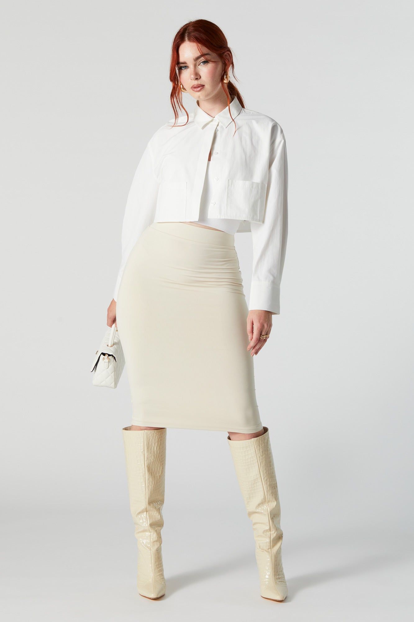 Jupe midi profilée doublée sold by Urban Planet