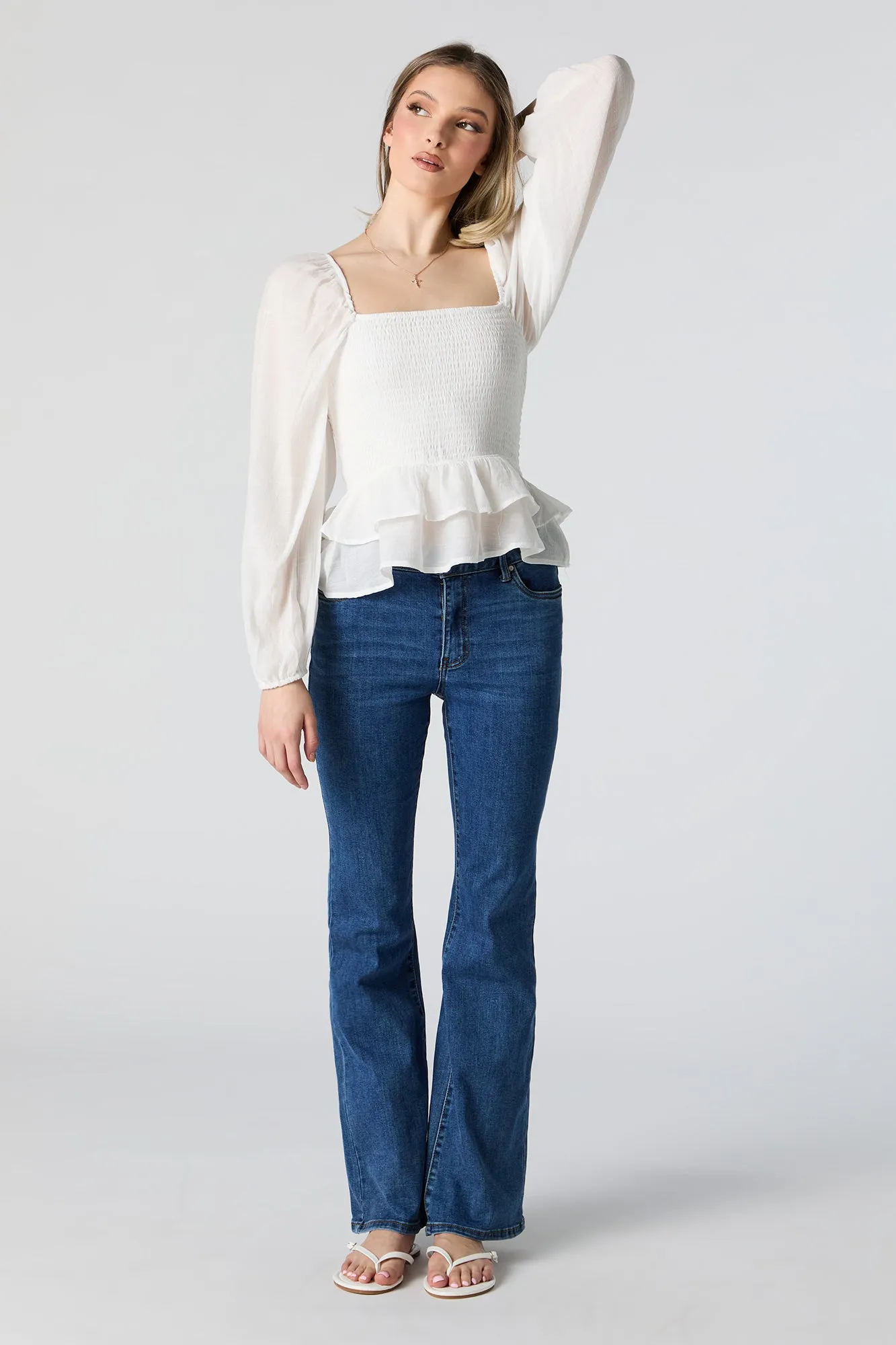 Smocked Tiered Long Sleeve Top sold by Urban Planet product image thumbnail 3