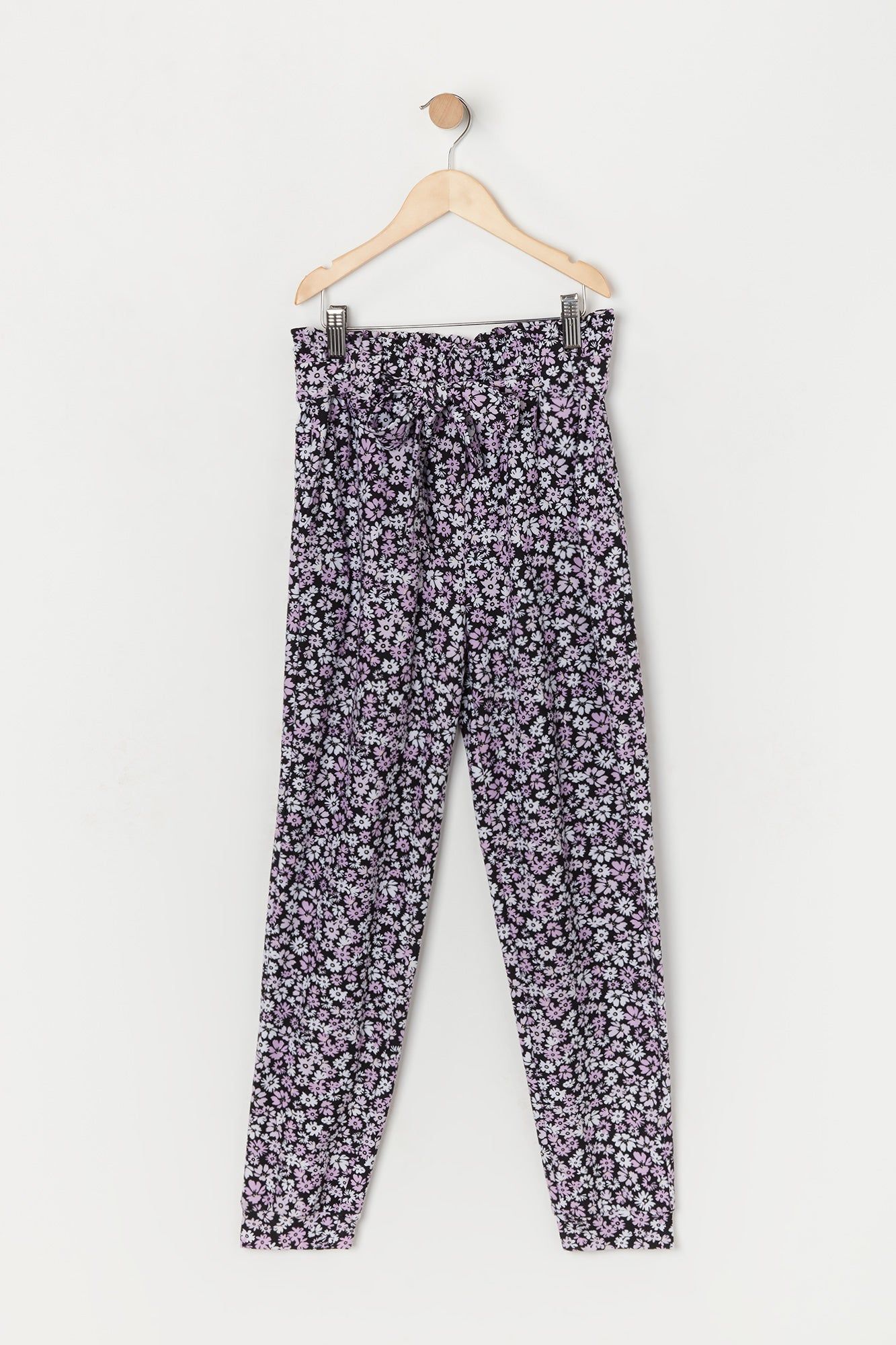 Girls Soft Floral Print Paperbag Jogger sold by Urban Planet