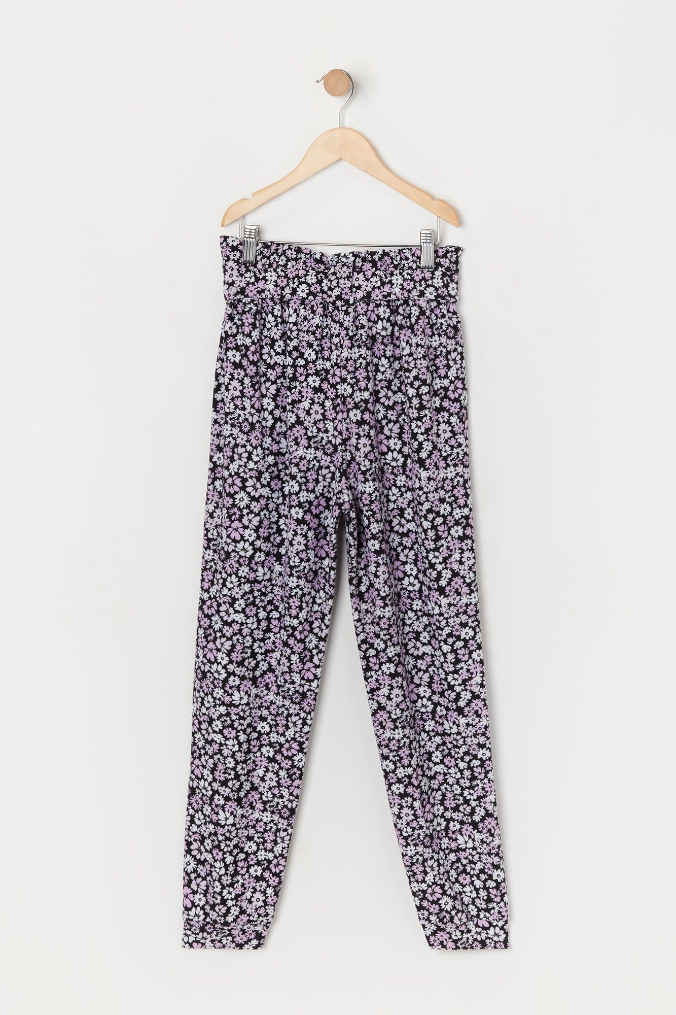 Girls Soft Floral Print Paperbag Jogger sold by Urban Planet product image thumbnail 2