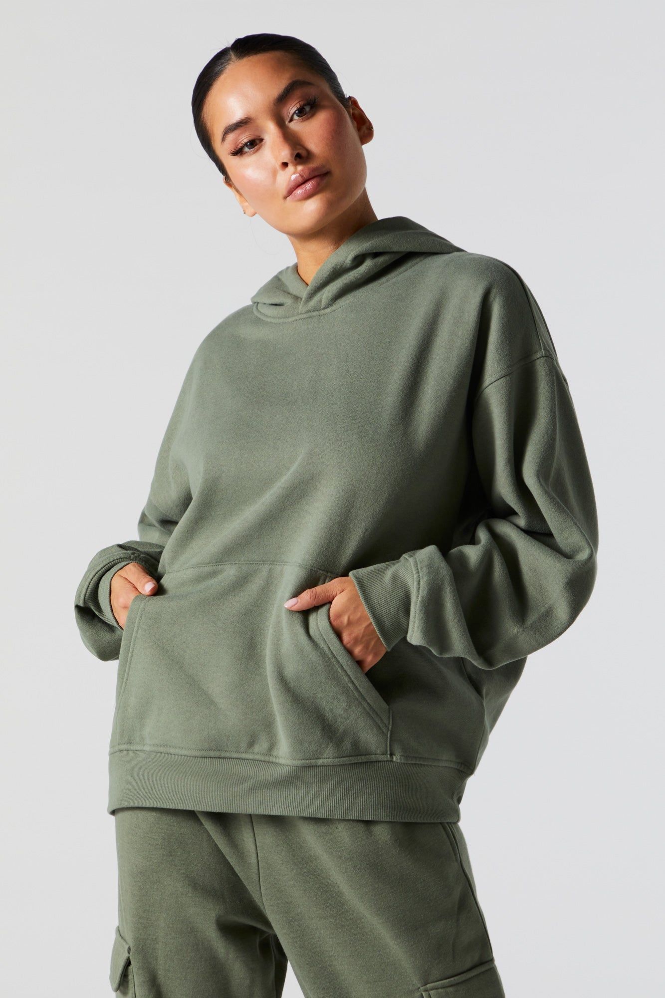 Coloured Oversized Soft Fleece Hoodie sold by Urban Planet