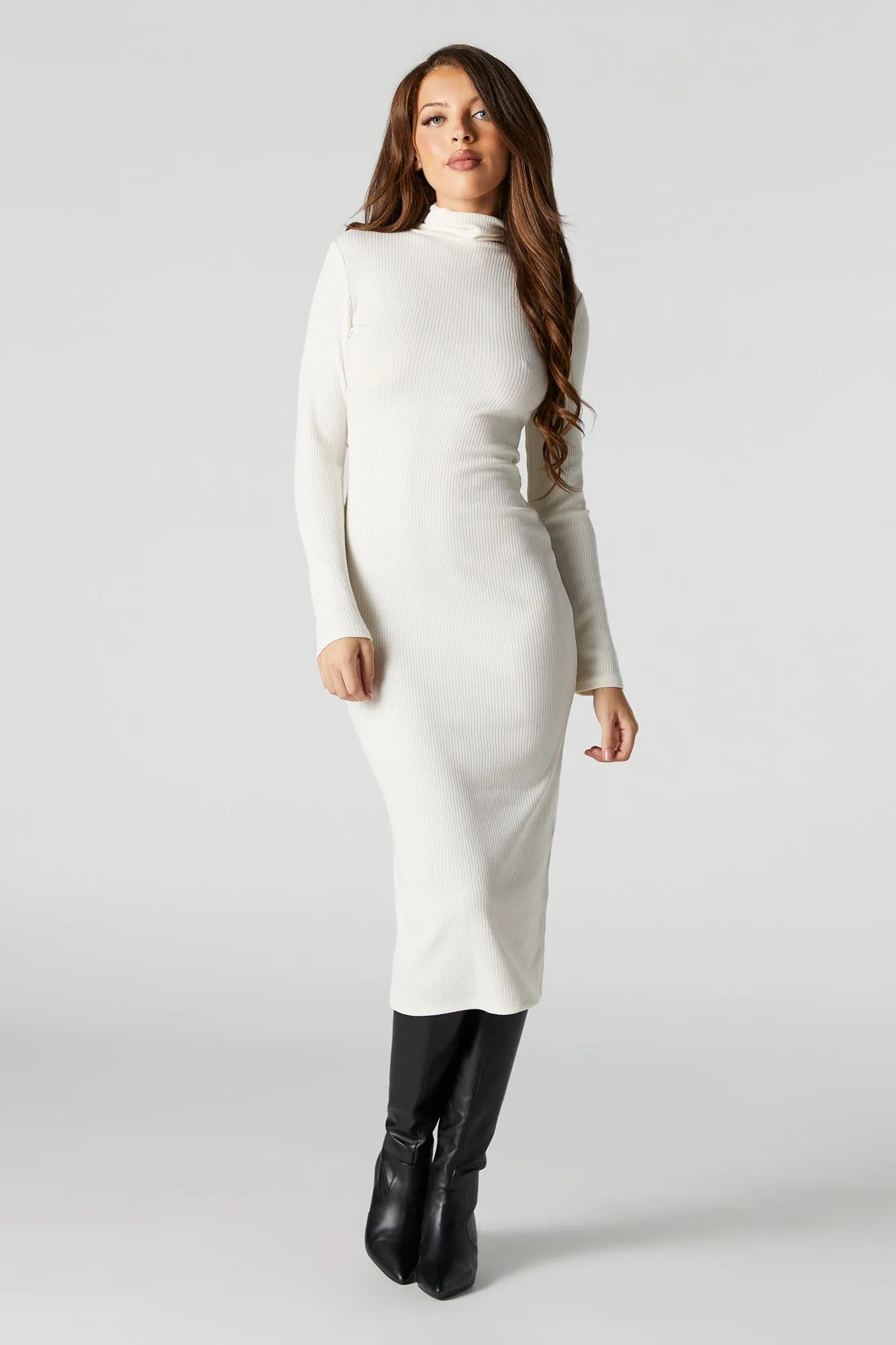 Turtleneck Long Sleeve Bodycon Sweater Dress sold by Urban Planet