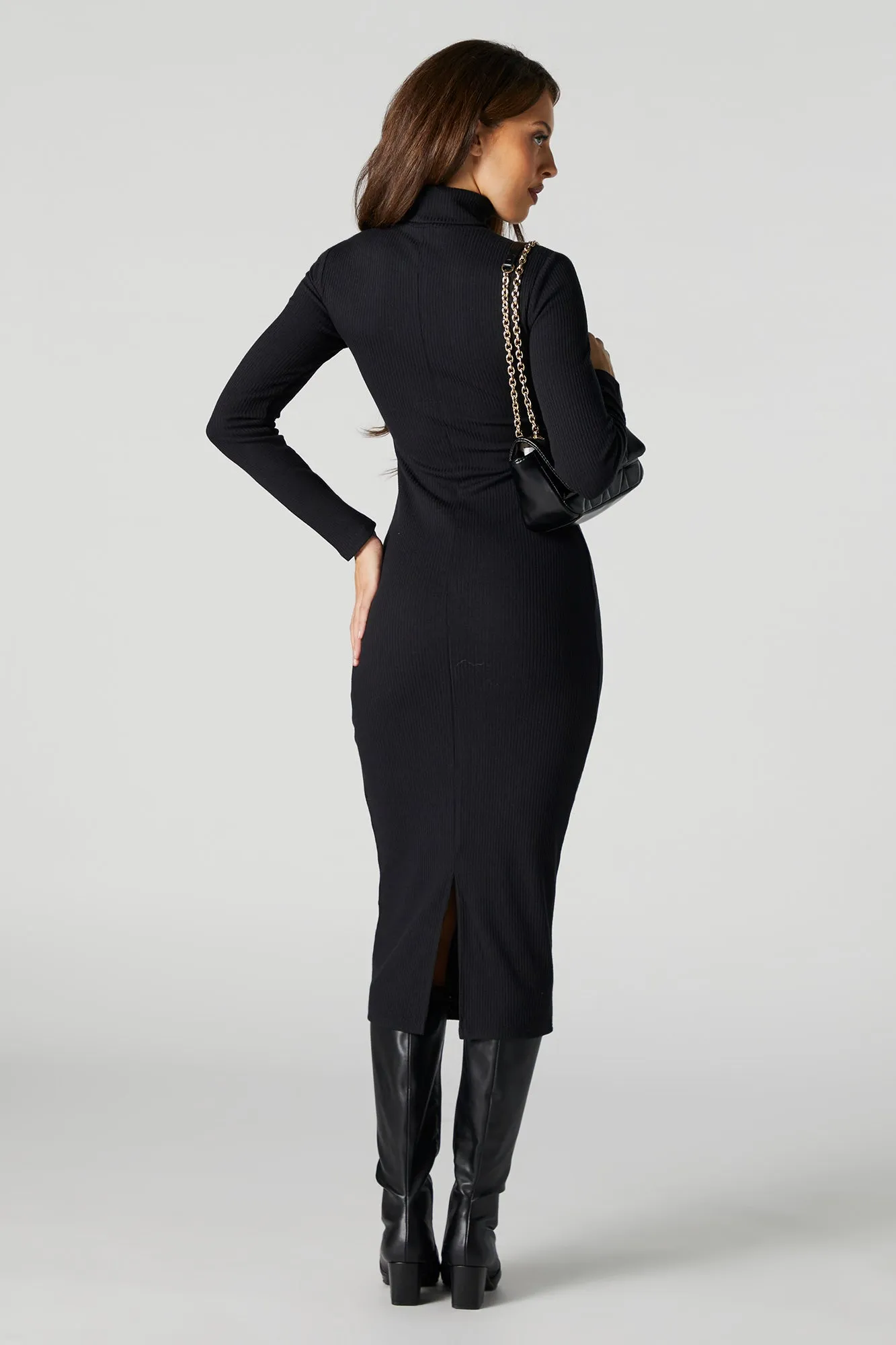 Turtleneck Long Sleeve Bodycon Sweater Dress sold by Urban Planet product image thumbnail 3