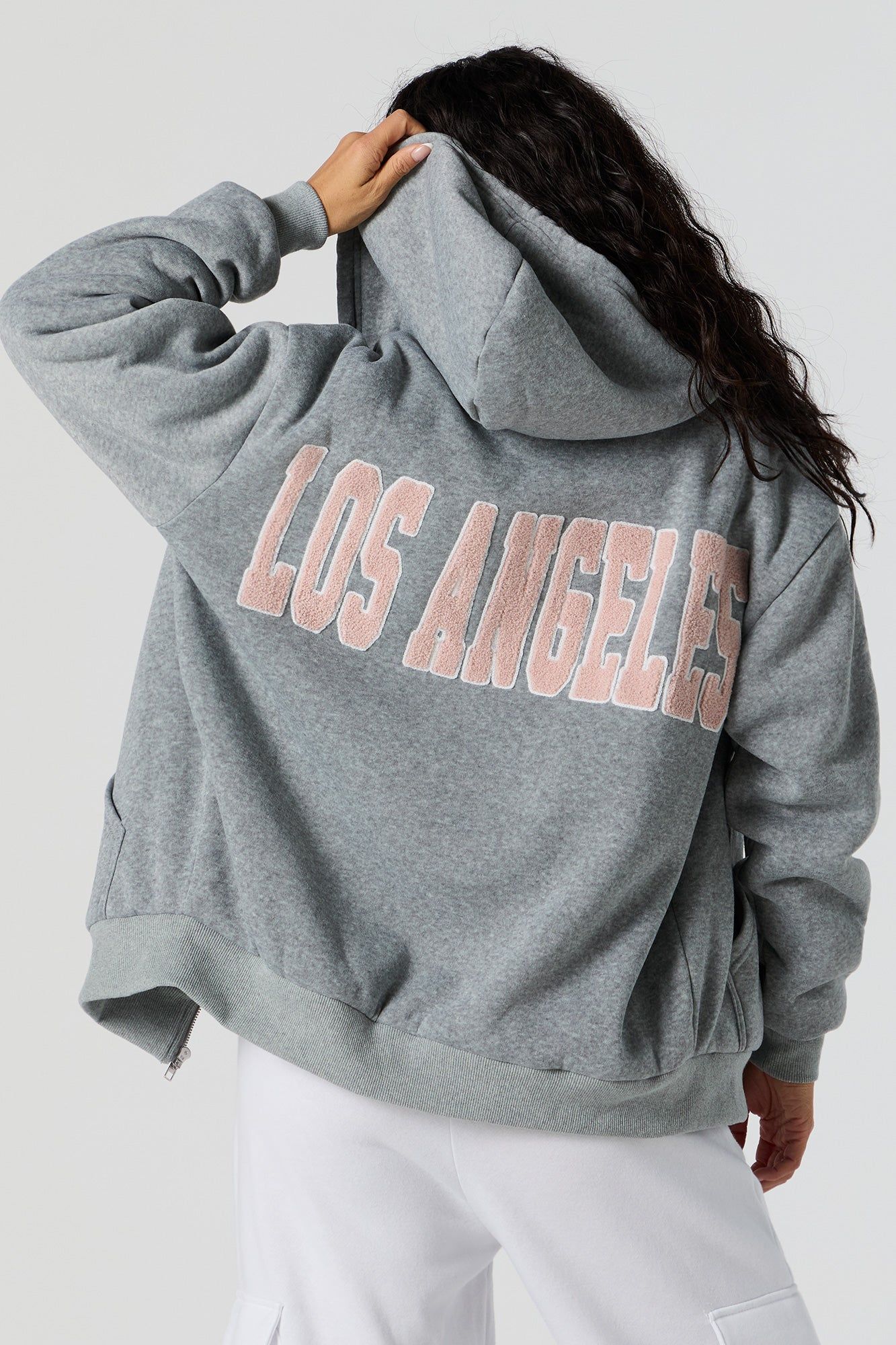LA Chenille Embroidered Zip-Up Hoodie sold by Urban Planet product image thumbnail 2