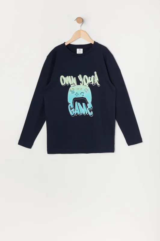 Boys Own Your Game Graphic Long Sleeve Top sold by Urban Planet