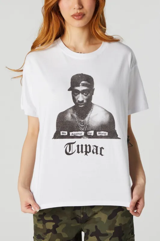 Tupac Me Against The World Graphic Boyfriend T-Shirt sold by Urban Planet