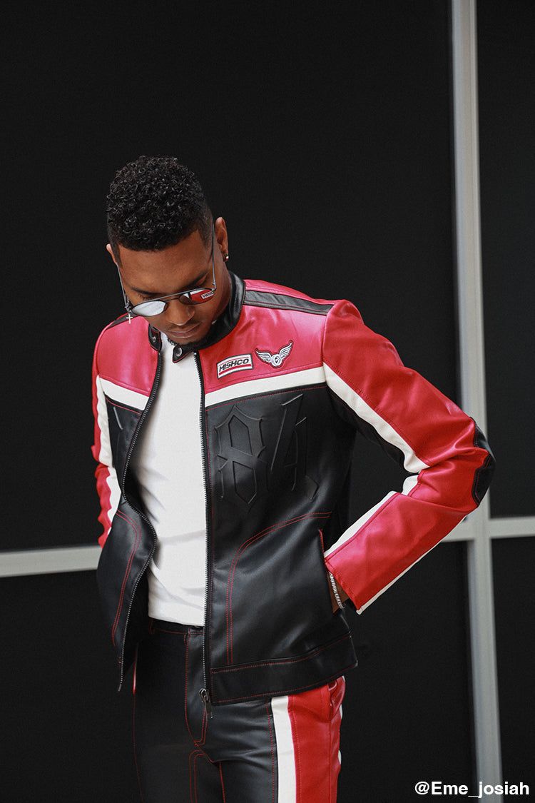 Faux Leather Colourblock Moto Jacket sold by Urban Planet product image thumbnail 7