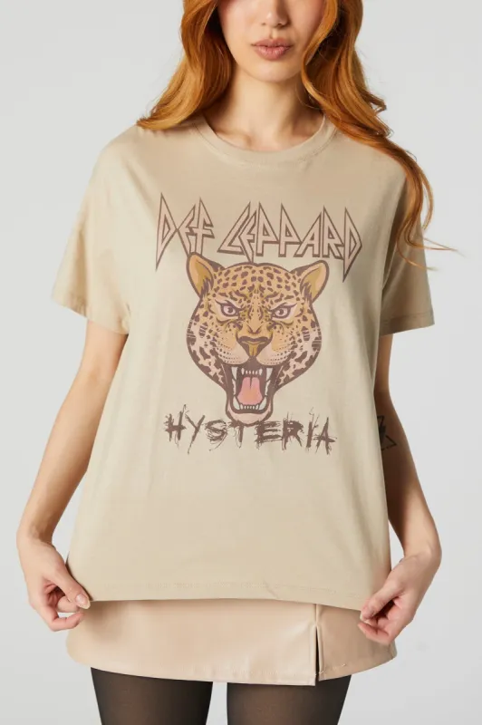Def Leppard Hysteria Graphic Boyfriend T-Shirt sold by Urban Planet