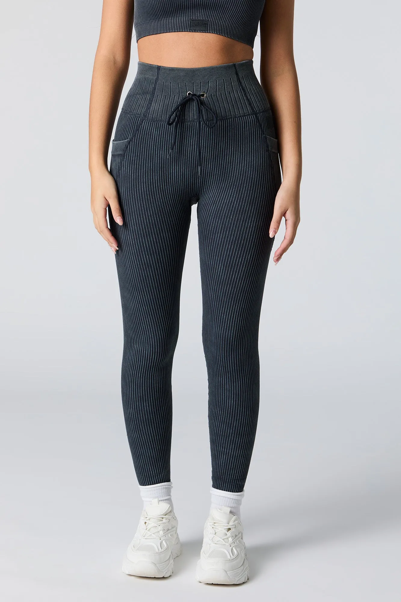 Legging Active côtelé sans couture à taille coulissante sold by Urban Planet product image thumbnail 2