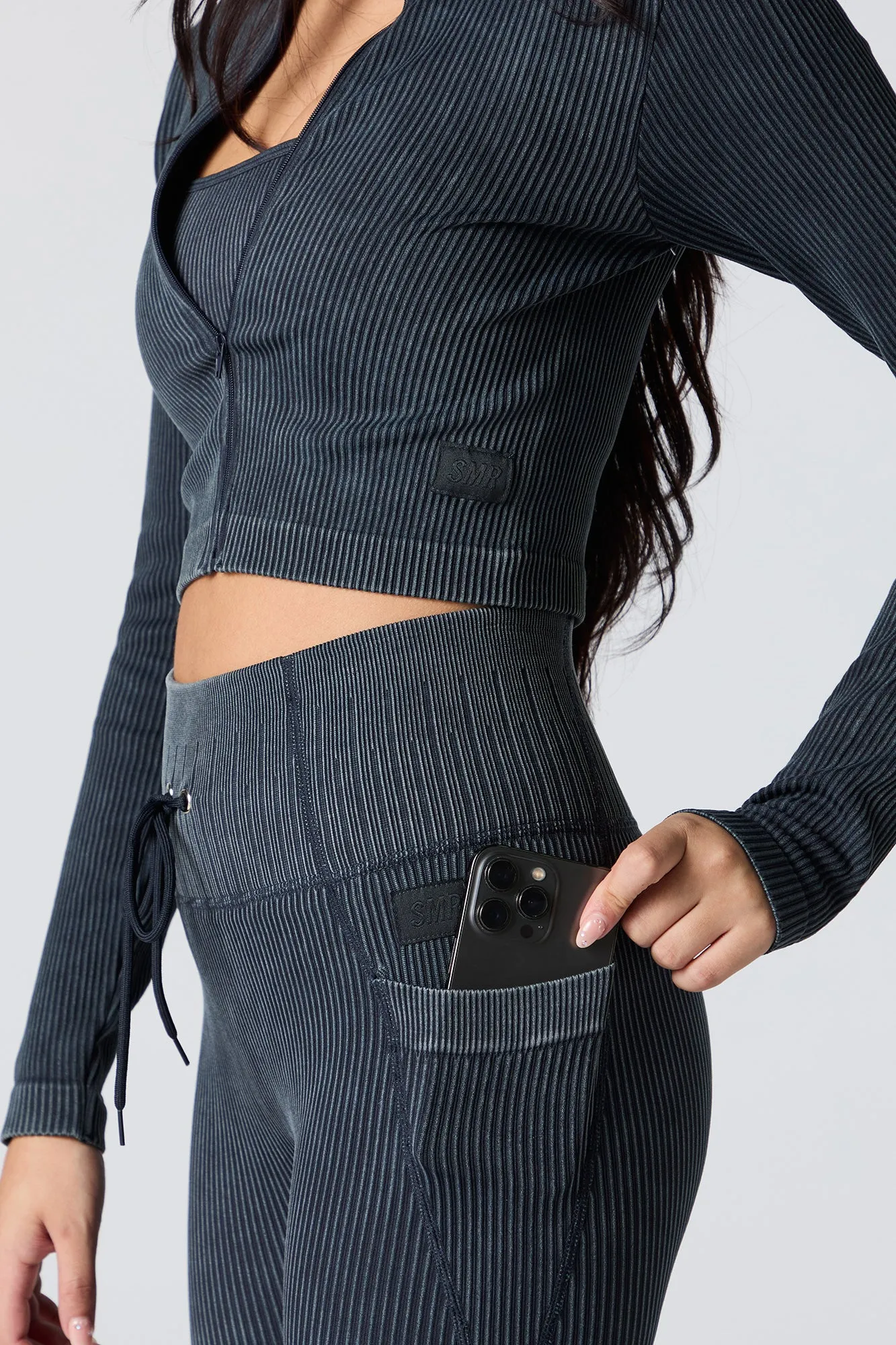 Legging Active côtelé sans couture à taille coulissante sold by Urban Planet product image thumbnail 4