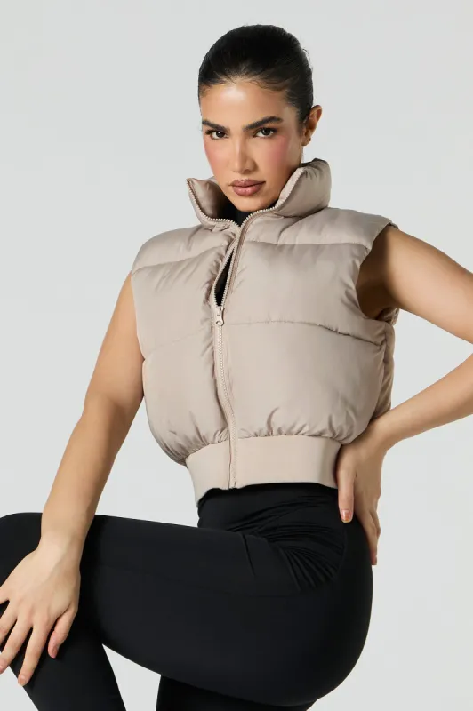 Cropped Puffer Vest sold by Urban Planet