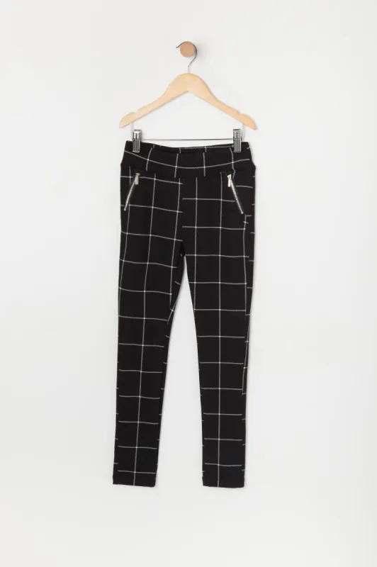 Girls Plaid Zip Pocket Legging sold by Urban Planet