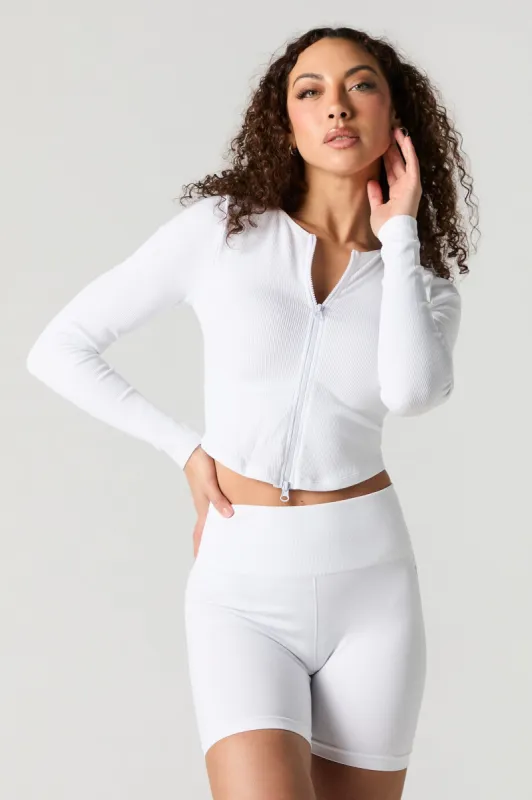 Active Seamless Zip Up Cropped Long Sleeve Top sold by Urban Planet