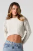 Open Cable Knit Cropped Sweater sold by Urban Planet