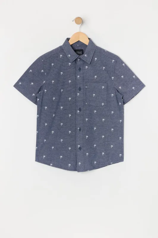 Haut boutonné avec micromotif de palmiers pour garçon sold by Urban Planet