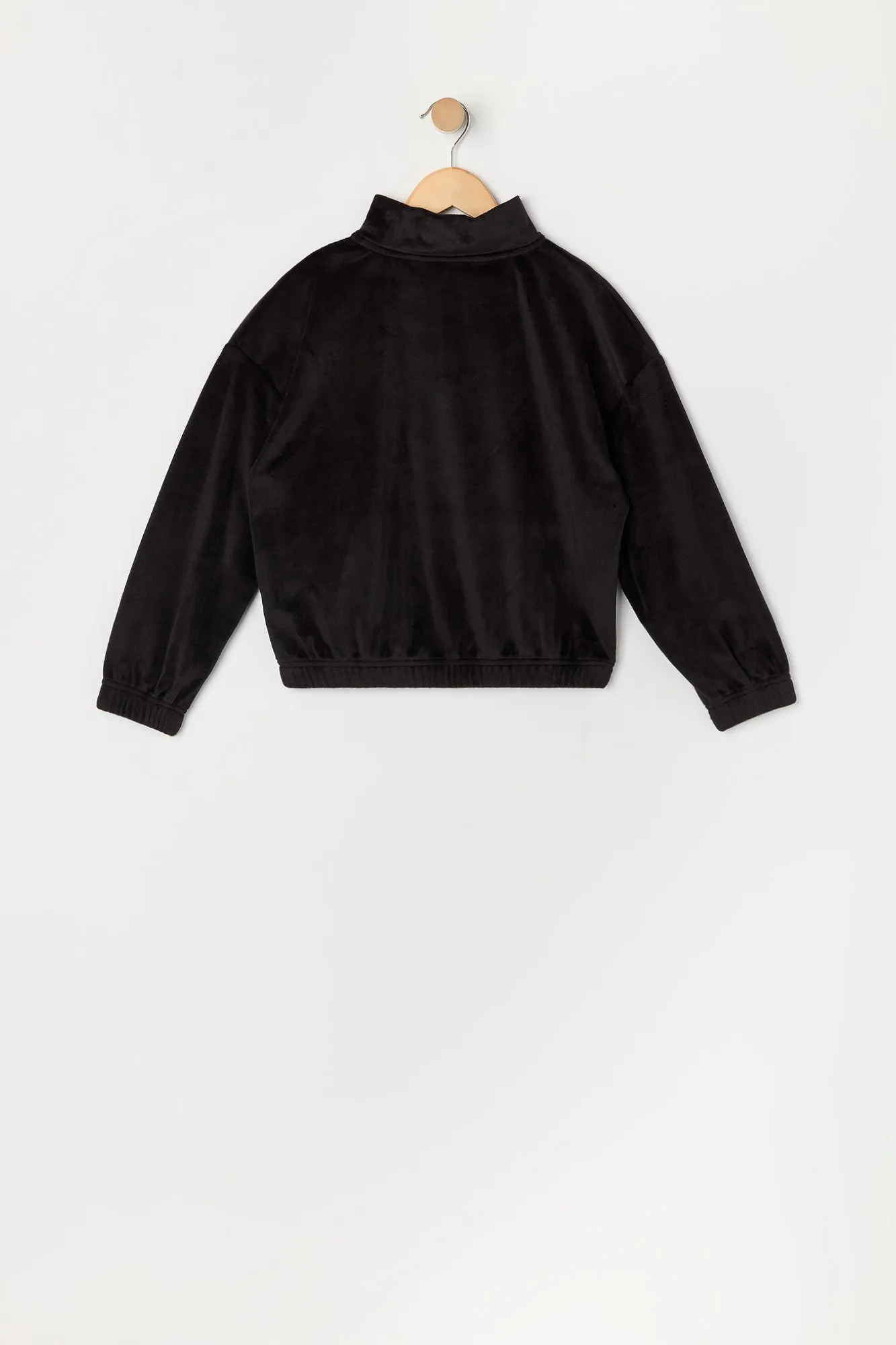 Chandail en velours à imprimé Étoile avec pierres du Rhin et quart de fermeture à glissière sold by Urban Planet product image thumbnail 2