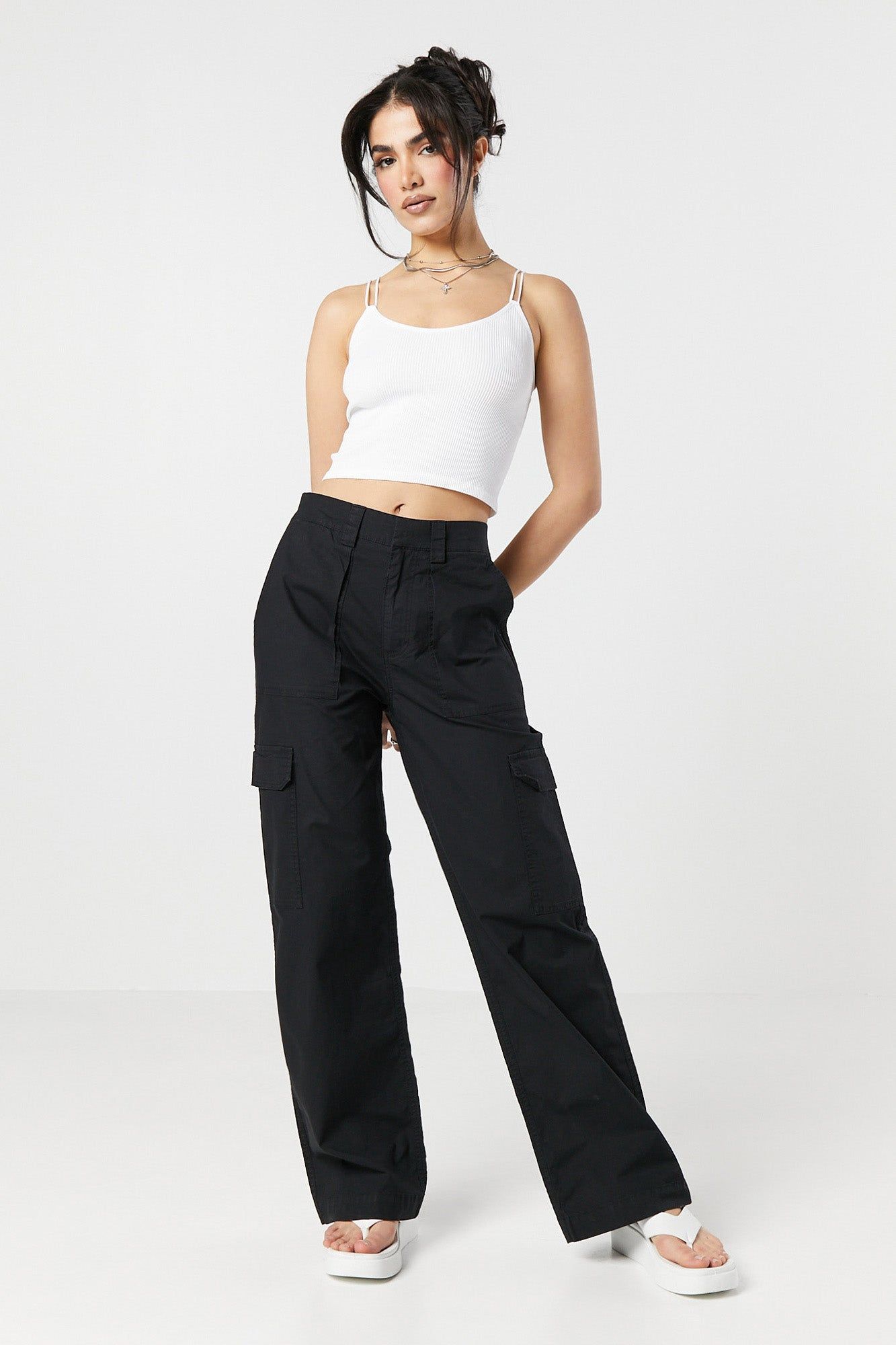 High Rise Wide Leg Cargo Pant sold by Urban Planet product image thumbnail 4