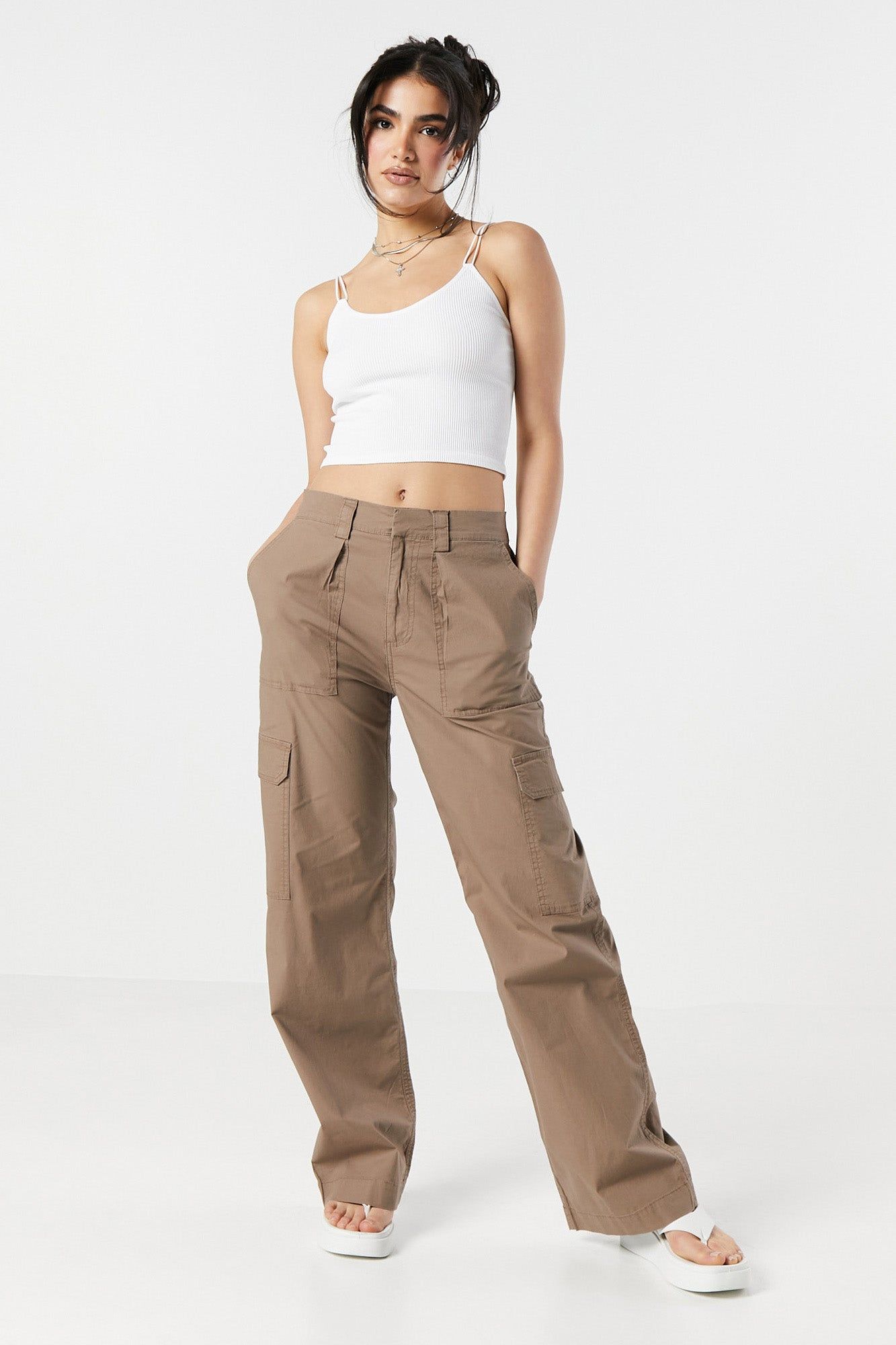 High Rise Wide Leg Cargo Pant sold by Urban Planet