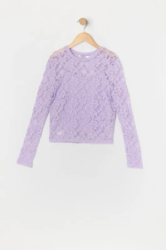 Girls Lace Long Sleeve Top and Cami 2 Piece Set sold by Urban Planet