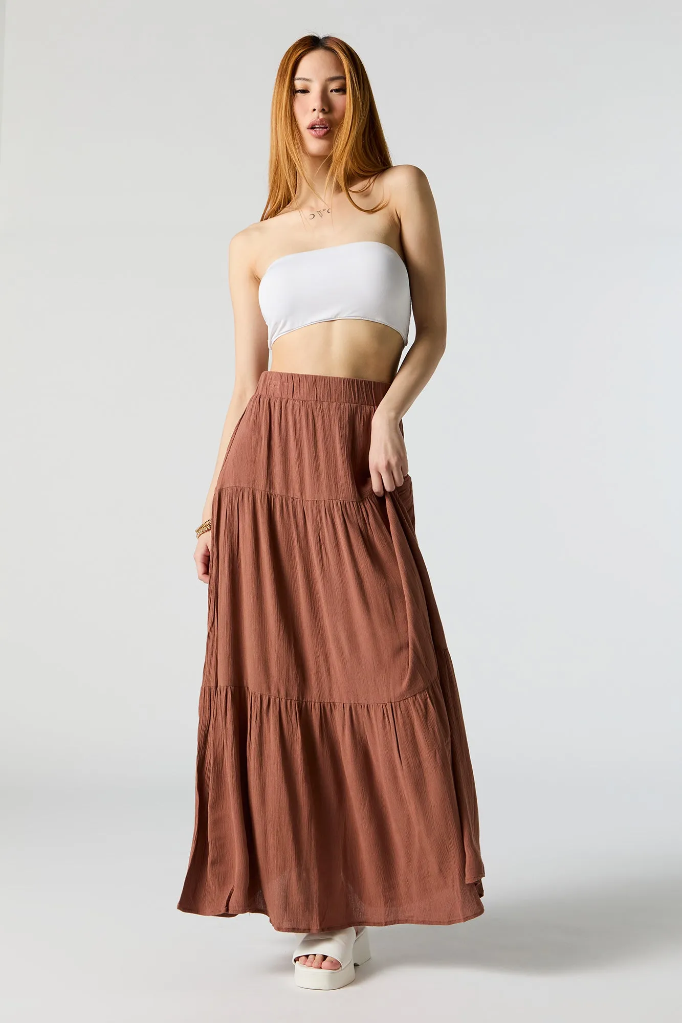 High Rise Tiered Maxi Skirt sold by Urban Planet product image thumbnail 2