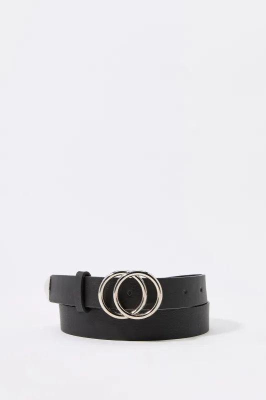 Ceinture en similicuir avec boucle circulaire double sold by Urban Planet