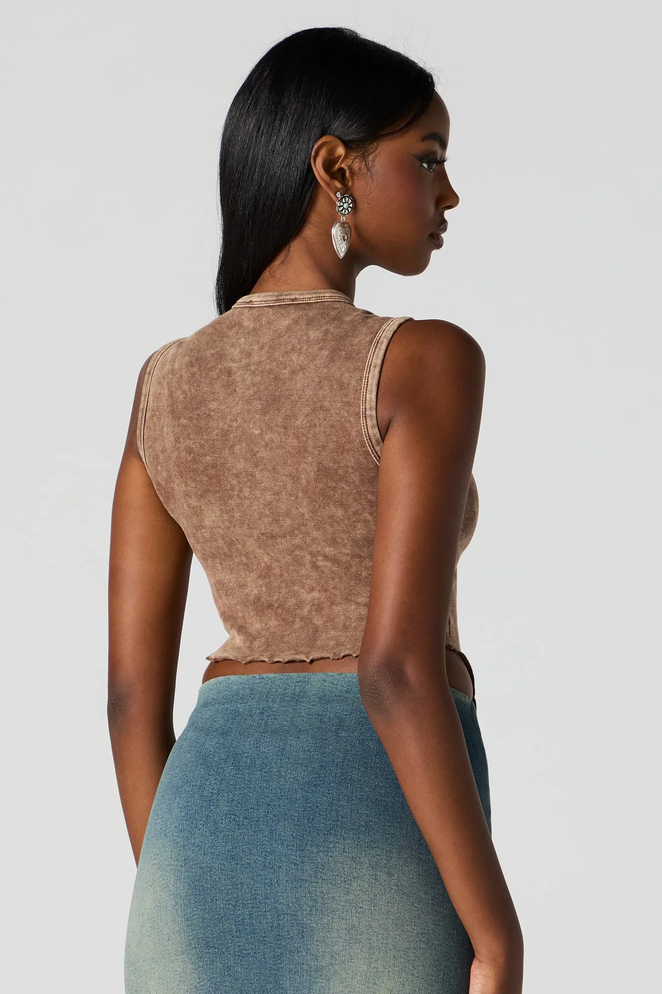 Débardeur asymétrique délavé à imprimé Find Your Path sold by Urban Planet product image thumbnail 2