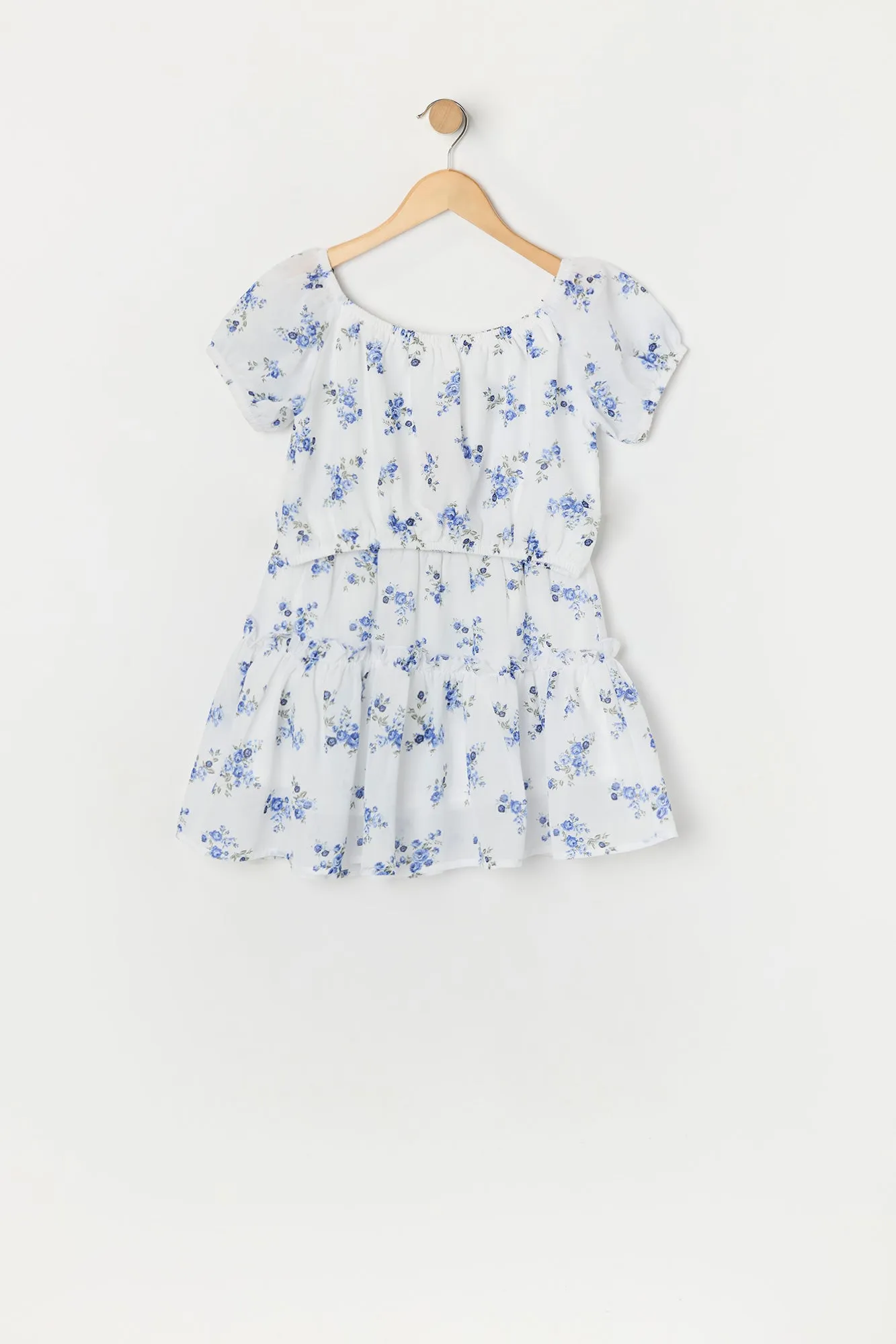 Ensemble avec haut et jupe fleuris blancs pour fille sold by Urban Planet product image thumbnail 2