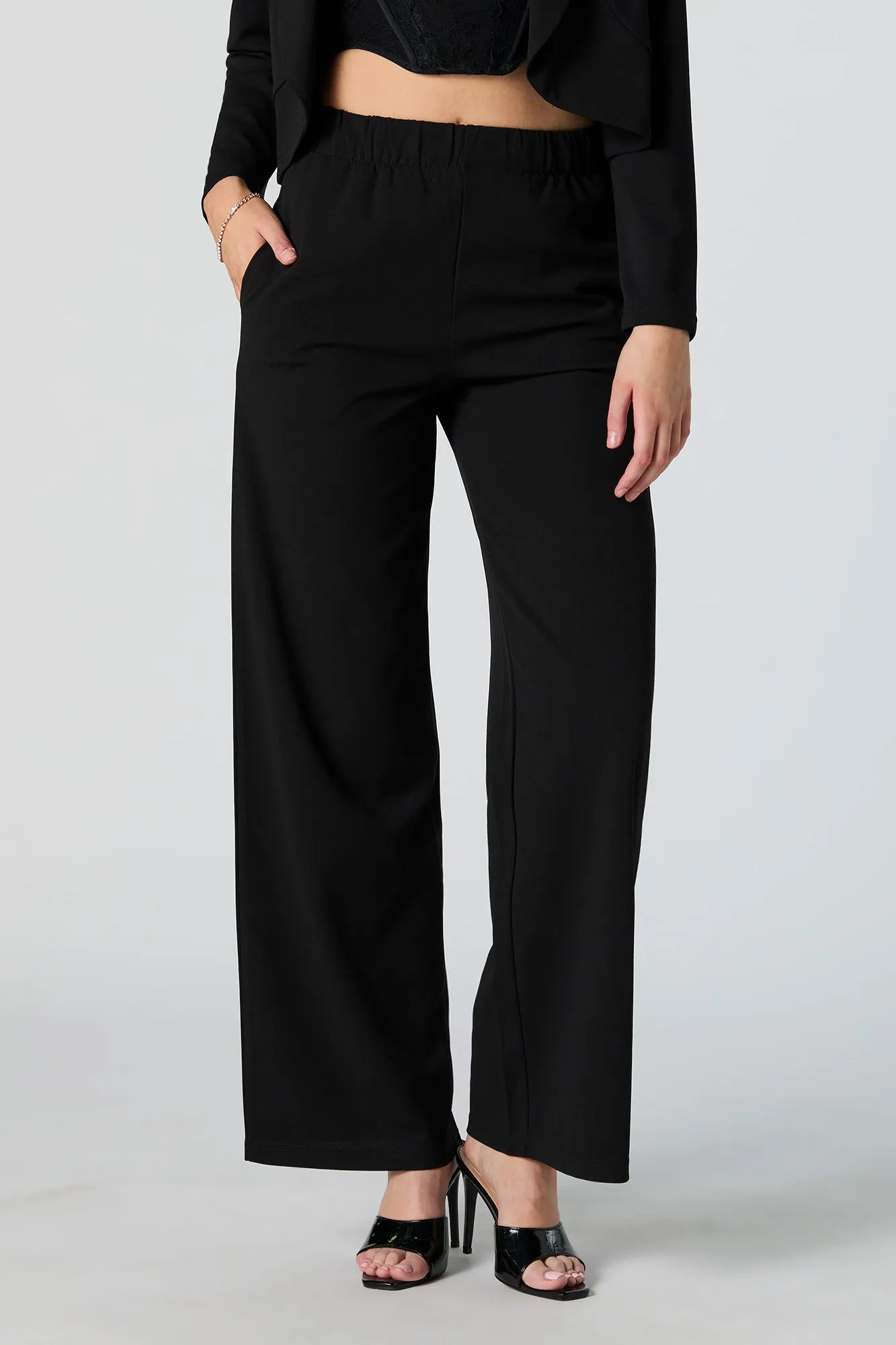 Pantalon habillé fluide à taille haute sold by Urban Planet product image thumbnail 3