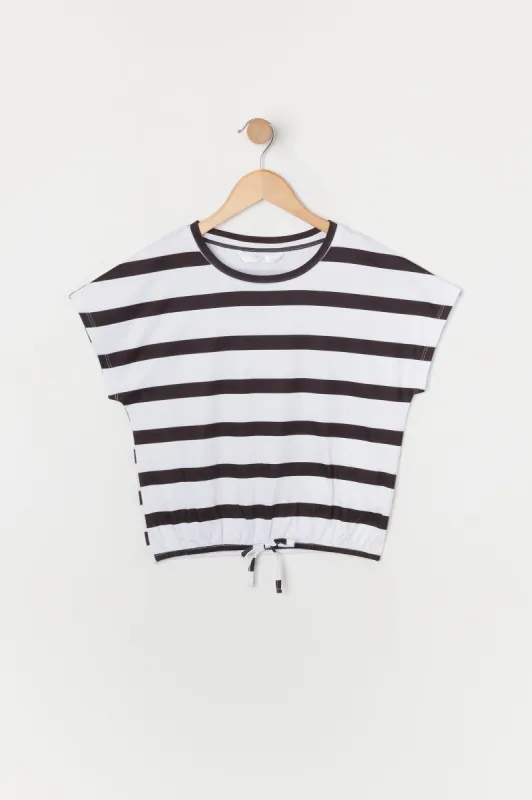 Girls Striped Print  Front Tie Top sold by Urban Planet