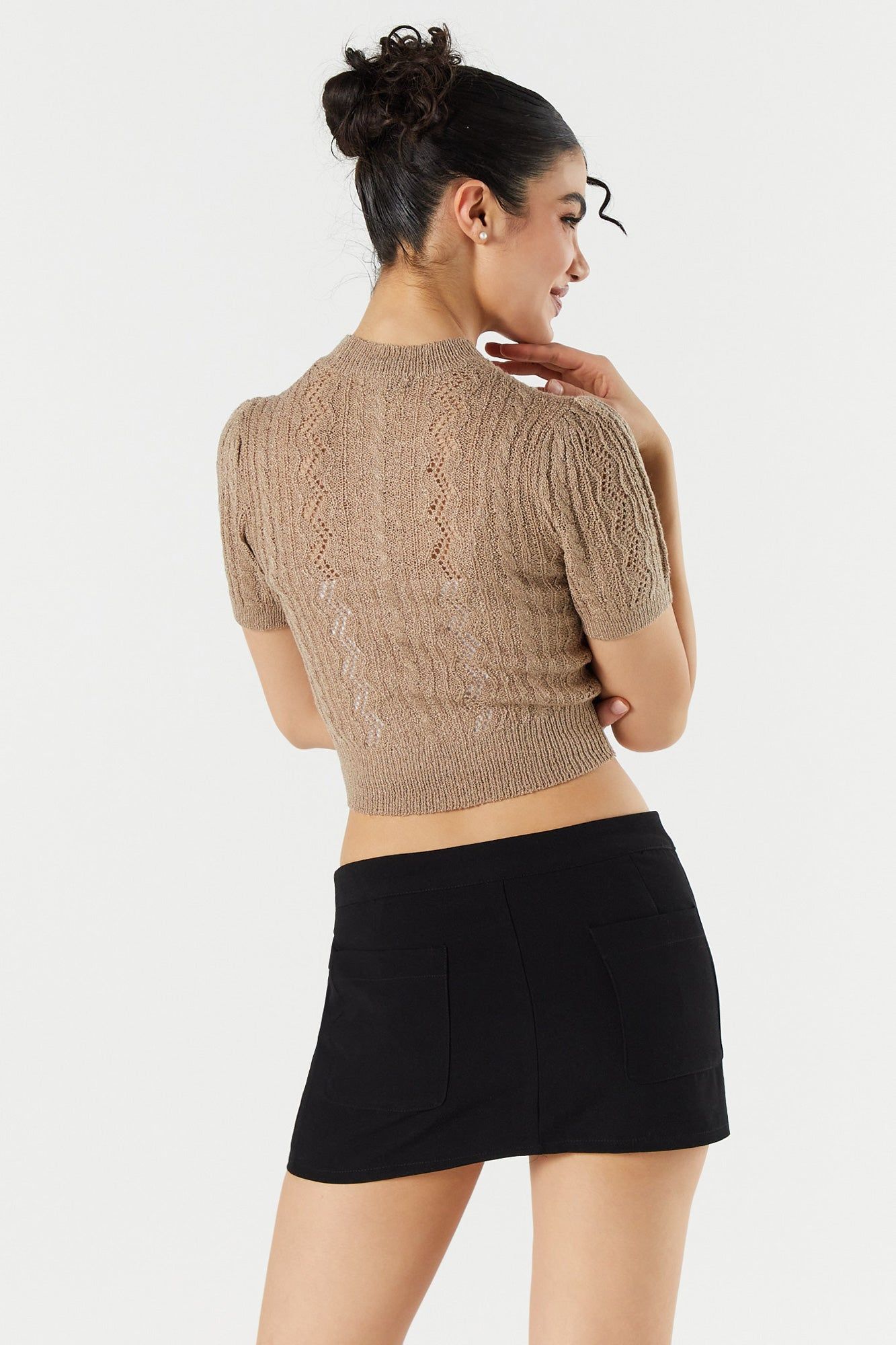 Haut à manches courtes en tricot de pointelle sold by Urban Planet product image thumbnail 11