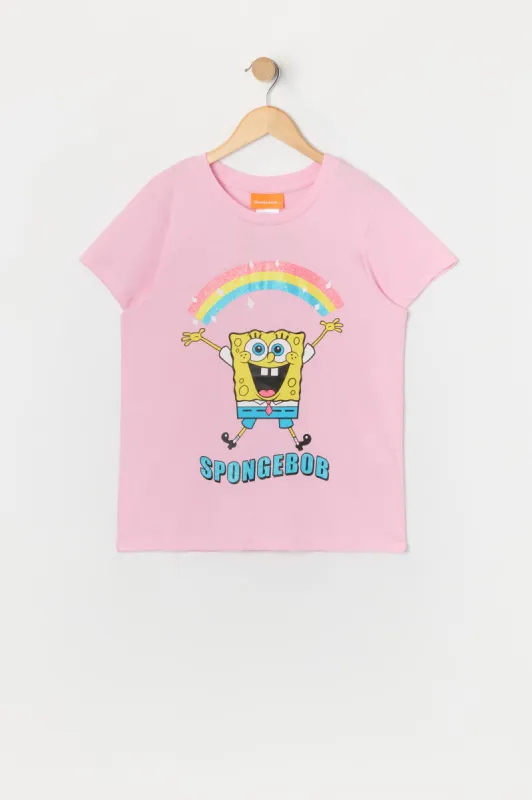 T-shirt à imprimé Rainbow SpongeBob pour fille sold by Urban Planet