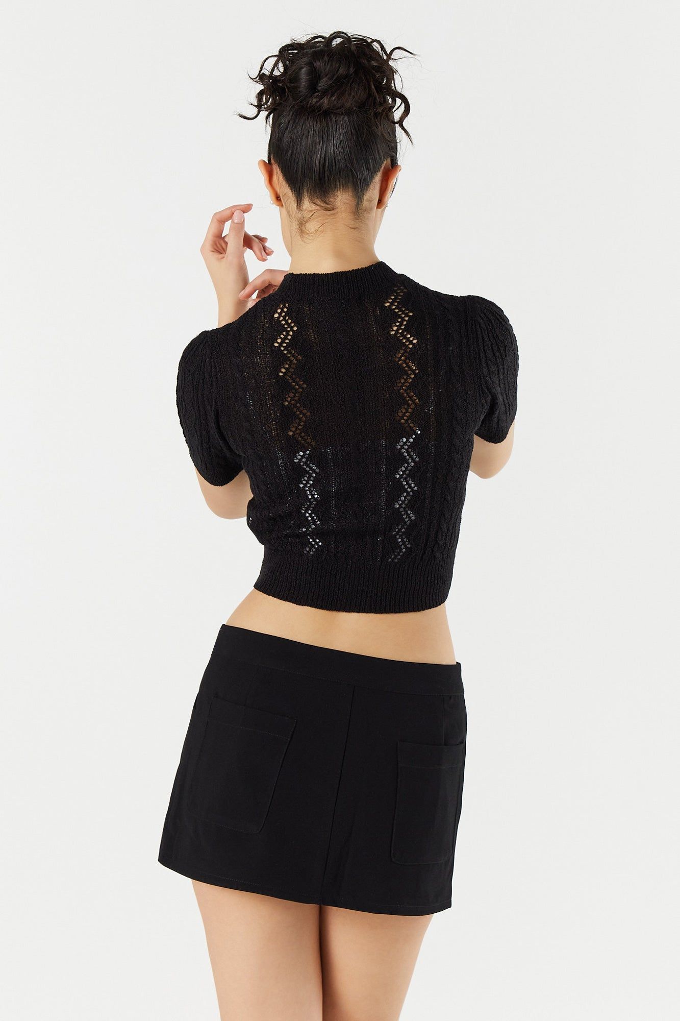 Haut à manches courtes en tricot de pointelle sold by Urban Planet product image thumbnail 2