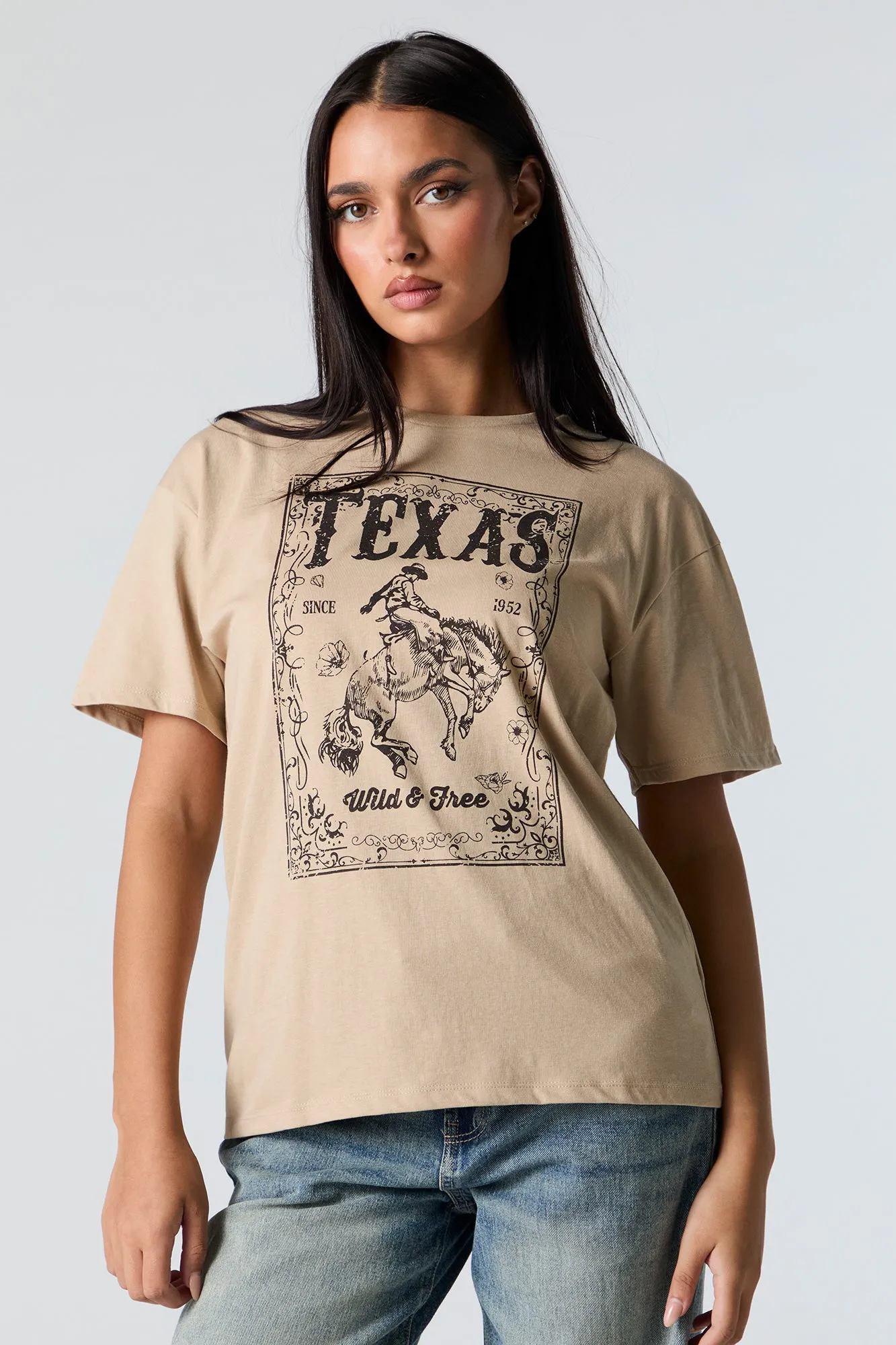Texas Graphic Boyfriend T-Shirt sold by Urban Planet