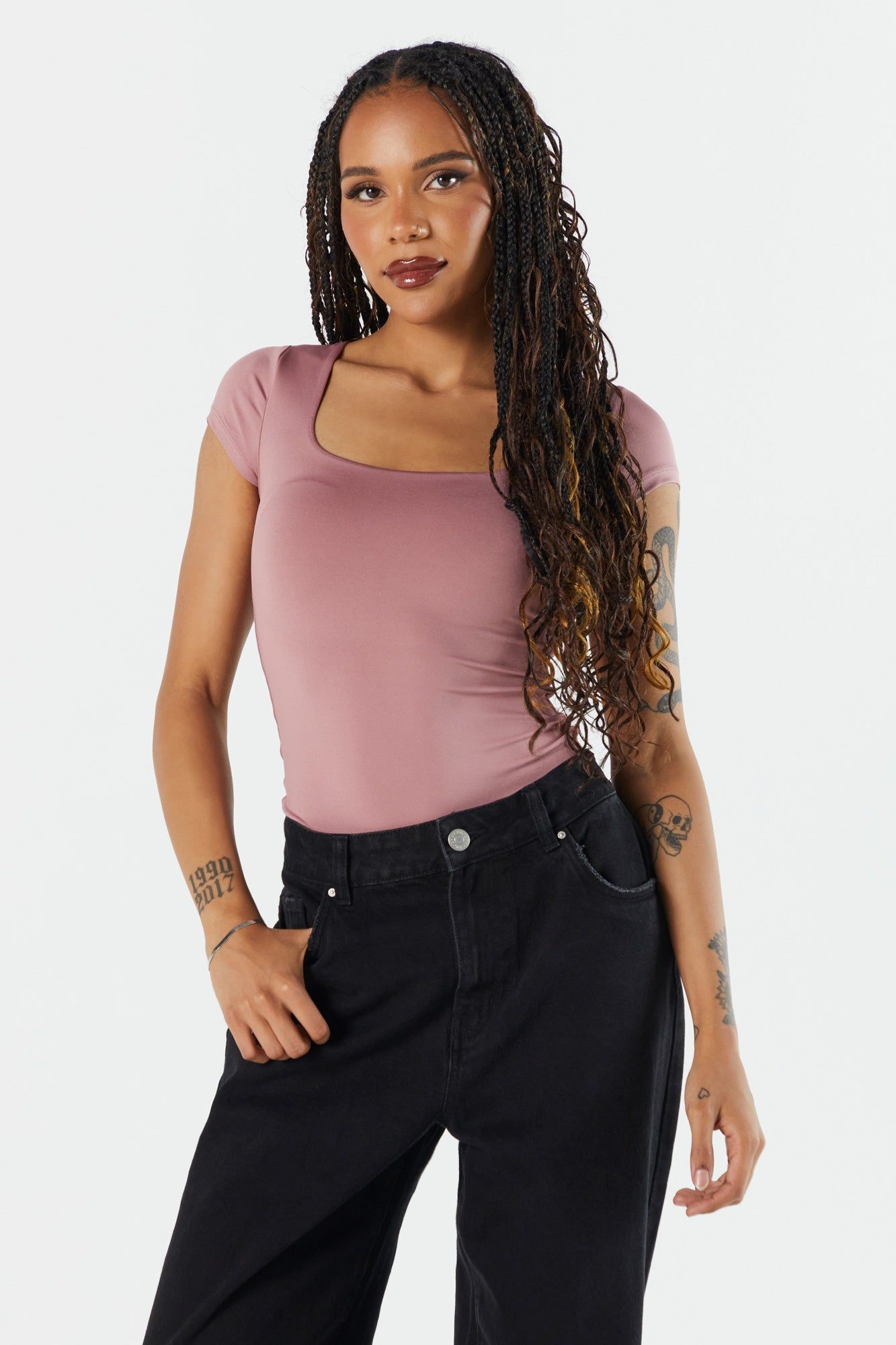 Contour Square Neck Bodysuit sold by Urban Planet